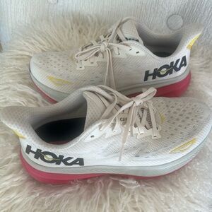 Hoka Women's Athletic Shoes - White, Pink, Yellow